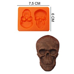 Skull Silicone Sugar Paste, Soap, Candle Mold #HG387