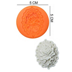 Rose Badge Silicone Sugar Paste, Soap, Candle Mold #HG388