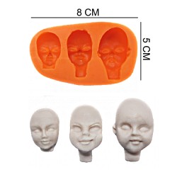 Face Kids Silicone Sugar Paste, Soap, Candle Mold #HG393