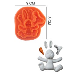 Rabbit Silicone Sugar Paste, Soap, Candle Mold #HG416