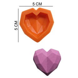 Heart Silicone Sugar Paste, Soap, Candle Mold #HG503