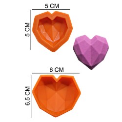 Heart Set Silicone Sugar Paste, Soap, Candle Mold #HG518
