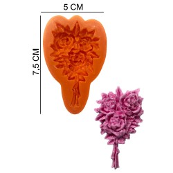 Flower Bouquet Silicone Sugar Paste, Soap, Candle Mold #HG532